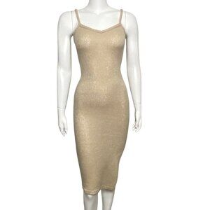 Storets Knit Sheath Slip Dress Womens Size S / M Side Slit Spaghetti Straps